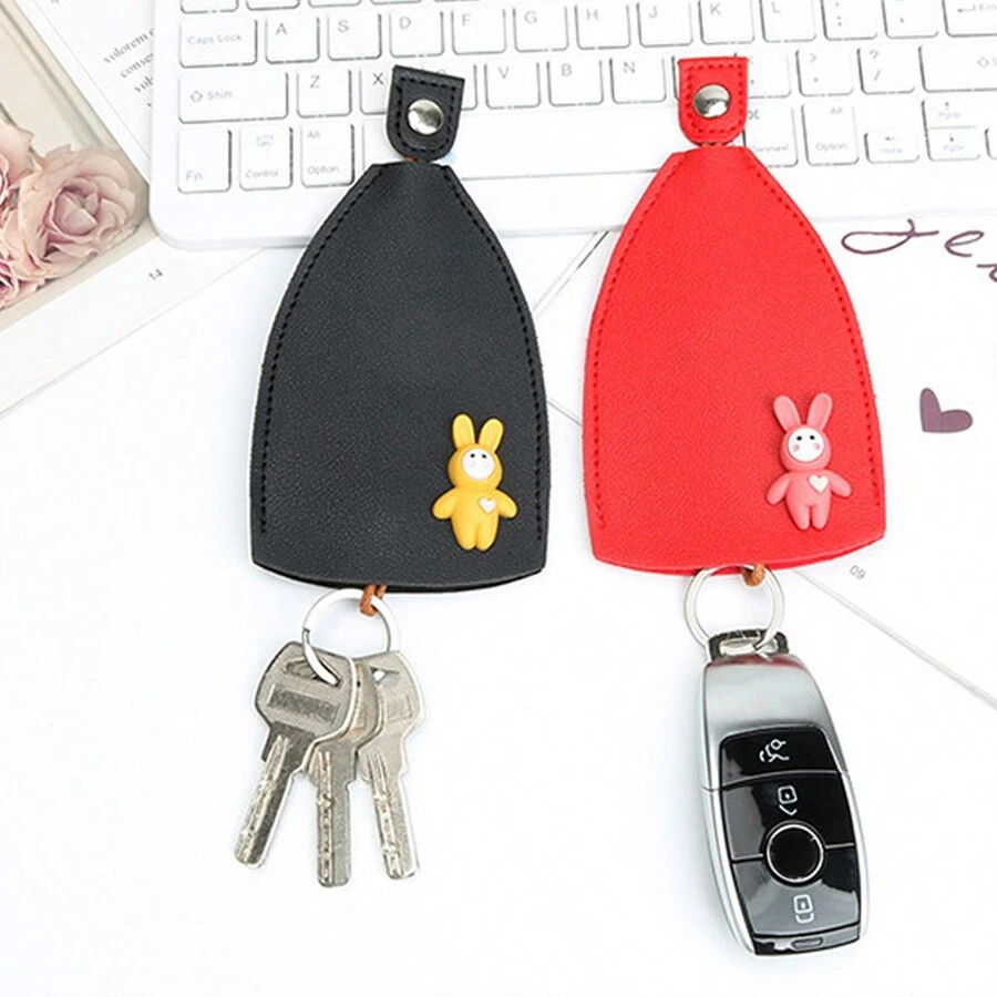 時尚創意卡通風格汽車鑰匙收納盒,帶有可收縮拉鍊 - 黃色 - 查看 1