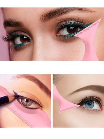 Multifunctional Makeup Eyeliner Stencil, 1pc Pink Silicone Reusable Waterproof Tool For Liner Makeup Brush Pen Stamp Thin Sharpener Cat Eyes Smoky Eye Small Angled Wing Tip, Aid Eyeliner Molds Guide Template For Quick And Easy Makeup, Real Beginners Techniques Eye Shadow Lines Gel Eyebrow Pomade Black,Makeup,Cheap,Room Decor,Vanity,Travel,Bedroom,Makeup Accessories,Cheap,Stocking Stuffers,Makeup,Makeup Tools,Cheap Stuff,Gifts,Gifts For Women,Christmas Gifts