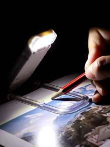 1 pieza Luz de lectura para cuidado de los ojos alimentada por USB, lámpara de lectura plegable con clip y brillo ajustable, para mesita de noche o escritorio - Blanco - Ver 7