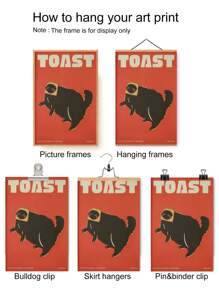 1入組布質海報，黑貓數字牆藝術印刷，有趣貓咪海報，可愛小貓插圖，貓奴禮物，貓咪做事麵包牆壁裝飾，不含框架