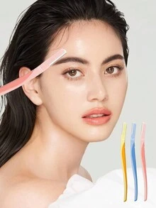 1set/3pcs Eyebrow Razor, Three Colors Curved Eyebrow Shaver, Professional & Precise Beauty Tools For Eyebrow Shaping, Suitable For Men, Women And Beginners - Multicolor - View 3