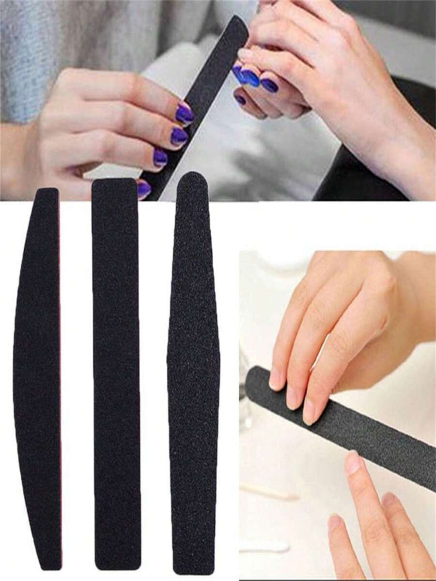 1 Màu Trơn Dụng Cụ Sơn Móng Tay Nhựa Bộ Đệm Sơn Móng Tay Cho DIY - màu đen - Xem 1