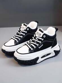 2023年冬季雪靴,配有毛絨襯裡和厚實保暖鞋底,時尚多變,適用於女性休閒運動服裝 - 黑色 - 查看 2