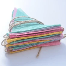 4M 12Flag Vintage Colorful Jute Linen Pennant Banner Birthday Wedding Halloween Party Decorations Bunting Garland Banners Hanging For Home Decor Fall Autumn, Back To School Valentine Day