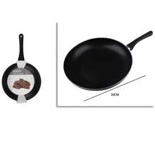 SARTEN DE ALUMINIO 30*6CM PARA COCINAR MATERIAL REISTENTE ALTA CALIDAD UTENSILIO DE COCINA - Negro - Ver 3