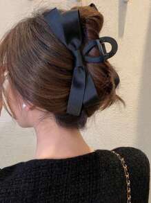1 件蝴蝶结形状塑料材质发夹，适合女士，秋冬季，发夹发饰可爱 Pince Fleur