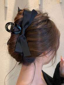 1 件蝴蝶结形状塑料材质发夹，适合女士，秋冬季，发夹发饰可爱 Pince Fleur