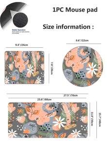 1入防滑滑鼠墊,適用於遊戲或工作,具有各種藝術圖案(花朵,龍,海灘風景,樹葉,樹木),提供4種尺寸 - 彩色 - 查看 2