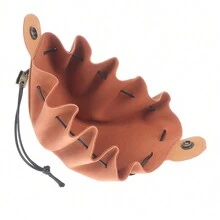 1pc Dice Pouch, Vintage Coin Storage Bag Gaming Jewelry Accessories Organizer Bag Drawstring Leather Dice Bag - Brown - View 5