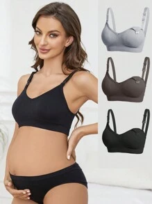 3 Stücke/set Nylon Schwangerschaftsunterwäsche, Mehrfarbig