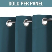 H.VERSAILTEX Blackout Curtain For Living Room Small Window Kitchen Blackout Curtains Energy Saving Solid Grommet Blackout Drape - Dark Teal - View 2