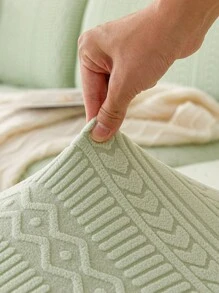 1 pièce Housse de canapé élastique pour toutes les saisons, housse de coussin de siège de canapé enveloppante imperméable, antidérapante, lavable en machine, design minimaliste moderne, adaptée aux canapés d'angle et aux canapés 1/2/3/4 places, pour la chambre à coucher et le salon - Vert menthe - Voir 8