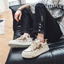 Nowość Oddychająca Trampki Dla mężczyzn , Codzienny Buty sportowe , Wygodna Buty do biegania , Koreański Wersja Klasyczny Biały obuwie - Brązowy - Zobacz 7