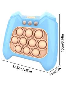 Hit the Mole & Eliminate Light-Up Squeeze Poppet Sensory Toy: Rapid Push Puzzle Game Machine for Kids & Teens and Adults - Stress Relief & Fun Party Favors - Baby Blue - View 2