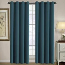 H.VERSAILTEX Blackout Curtain For Living Room Small Window Kitchen Blackout Curtains Energy Saving Solid Grommet Blackout Drape - Dark Teal - View 6