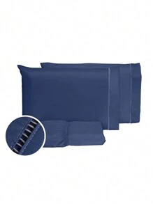 Sheet Sets with Pillowcases - 藏蓝色 - 查看 1