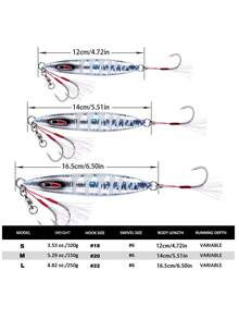 Goture Slow Jig Night Glow Iron Plate Lead Fish Lure Fishing - Silver - View 4