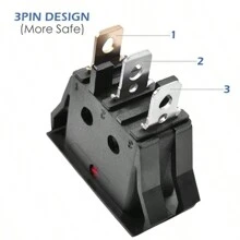 開關,10入組AC迷你工業開關,適用於汽車,船&家用電器 - 黑色 - 查看 2