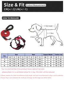 1套/2入組可調節尼龍無拉力狗狗背心套 & 牵引绳套裝,反光带适合大/中型犬 - 粉色 - 查看 8