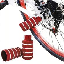 Lecute 2 Diablitos Gigantes Para Bicicleta Aluminio Gruesos Cromados Resistentes Bmx Cilindros diablos accesorios - Rojo - Ver 2