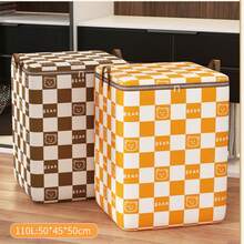 1pc Household Clothes Storage Bag For Quilt Packing, Moving, And Luggage, With Large Capacity For Toys And Clothes Organization - Yellow - View 3
