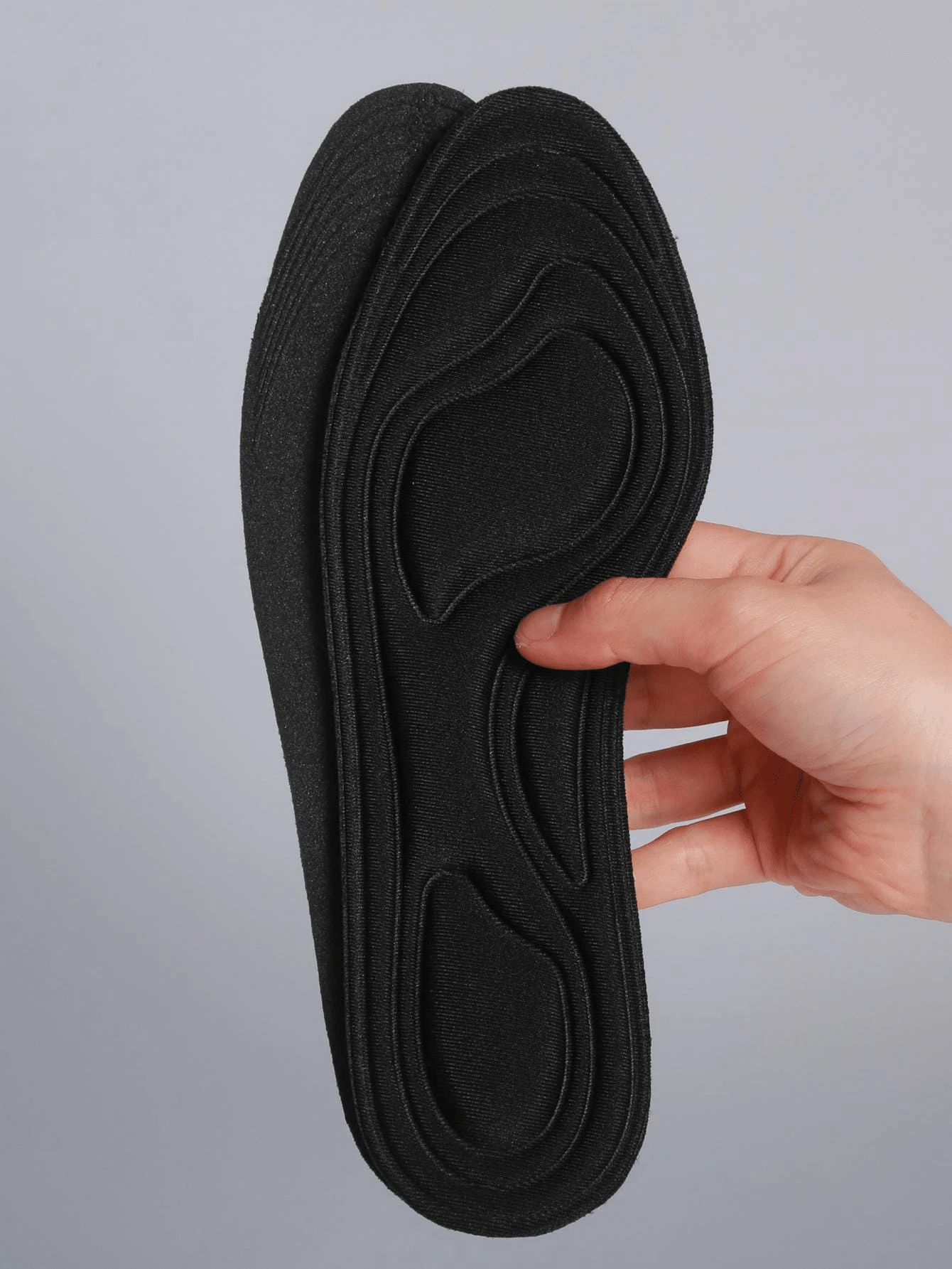 Elastic & Breathable Sports Shoe Insoles - Black - View 1