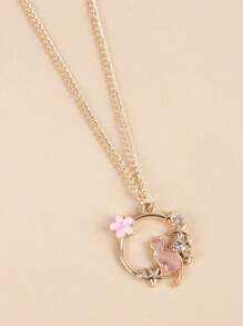 Flower Charm Necklace - Multicolor - View 4