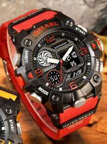 SMAEL Smael Pointer Dual Display Electronic Sports Watch, Multifunctional Waterproof Watch For Men & Students, Suitable For Outdoor Activities