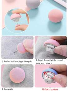 4入組灰色被套夾,床單固定夾具,具有一鍵釋放功能,可使您的床單固定在原位 - 灰色 - 查看 6