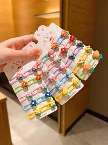 30入組甜美卡通花朵髮夾套裝,適合女孩 - 彩色 - 查看 5