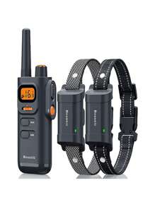 Dog Training Collar with Remote - 4000ft Waterproof Dog Shock Collars 2 Dogs for Large Medium Small Dogs Rechargeable E Collars for Dogs Training with Beep Vibration Humane Shock(1-16) Mode - Xám - Xem 1
