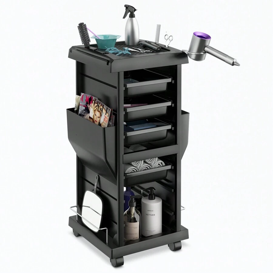 Hair Salon Trolley Rolling Cart, Hair Cart Organizer with Wheels for