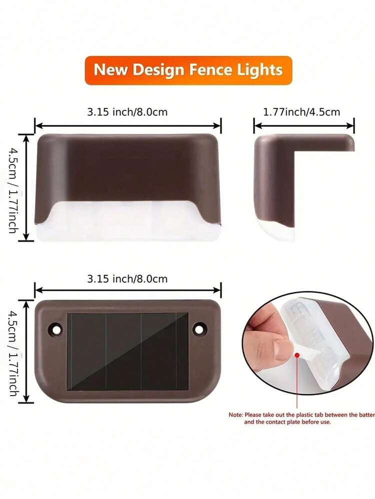 Lampada da giardino per esterni ad energia solare per balconi con funzionalità di illuminazione di scale, gradini e percorsi - Castano - Visualizzare 7