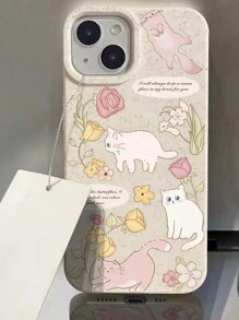1個小麥白iphone手機殼-四隻貓紋路樣式 - 彩色 - 查看 5