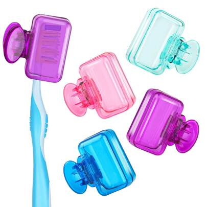 4 Packs /1Pack Travel Toothbrush Head Covers Cap Toothbrush Protector Brush Pod Case Protective Plastic Clip For Household Travel, Fits Most Manual And Electric Toothbrushes