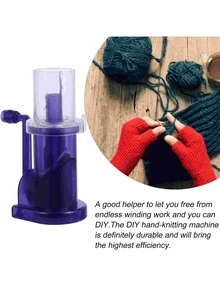 1套diy手編織機,迷你簡易尺寸,可裝飾手鍊玩偶的工藝品編織工具組,家居手工縫製配件 - 紫色 - 查看 5