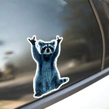 Ipc 可愛浣熊汽車外部貼紙 Pvc 防刮汽車貼花,適用於通用車型 - 彩色 - 查看 3