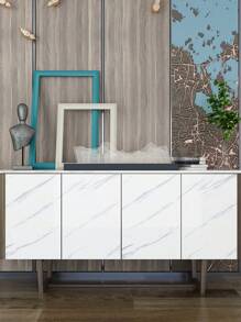 1 Miếng Mịn màng Đá hoa Giấy Đá hoa cương Xám/trắng Hình nền Bóc Và Gậy Hình nền Tự dính Có thể tháo rời Hình nền Không thấm nước Mặt bàn Giấy Đối với Tủ Mặt bàn Đồ nội thất Phòng bếp Phim ảnh - trắng - Xem 3