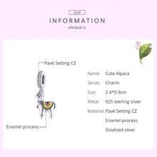 bamoer 1個925純銀彩色搪瓷飛龍吊墜珠,彩色火鳥珠,可用於女士手鍊項鍊diy - 銀色 - 查看 14