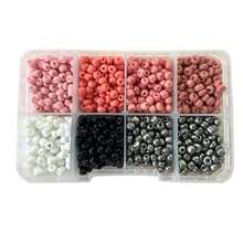1280 Cái/bộ Màu Gradient Dễ Thương 4Mm Tự Làm Vòng Tay, Vòng Cổ, Bông Tai, Vòng Chân, Dây Đeo Điện Thoại Di Động & Bộ Phụ Kiện Làm Trang Sức Hạt Gạo, Quà Tặng Tiệc - Đen và trắng - Xem 1