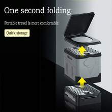 AIKI 1 Miếng Gấp di động Phòng vệ sinh Đối với Ô tô/xe hơi , Cắm Trại Ngoài Trời , Đi bộ du lịch , Đi du lịch , Trong nhà Ngoài trời Sử dụng , Thùng rác , Cắm trại Công cụ - màu đen - Xem 7