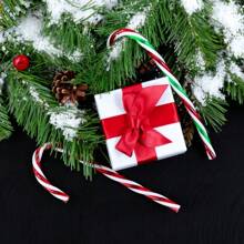 1set(6pcs) Christmas Red & White Candy Cane Decoration Hanging Ornaments, Creative Artificial Candy Cane Ornaments For Christmas Decorations - Red and White - View 7