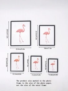 黑色WPC簡約風格相框(帶照片紙),適用於掛飾和桌子放置在家庭,臥室,餐廳,客廳 - 黑色 - 查看 5