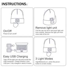 1 Piece Set Of Neutral Multi-color Usb Rechargeable Led Light-up Knitted Hat With Three-level Lighting, Adjustable Winter Warm Hat, Outdoor Sports Essentials, Men's Gift Selection, Suitable For Daily Commuting, Night Morning, Dog Walking, Running, Fishing, Snow Shoveling, Hiking And Cycling - Dark Grey - View 8