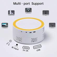 Mini Portable Projector S1,Home Theater/Outdoor Video,Compatible With Smartphone/Laptop/USB/SD Card,Etc. - Yellow - View 5