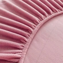 1pc Thick Soft And Breathable Milk Velvet Fitted Sheet (single),high Density Warm And Tender Fabric, Moisture Absorption And Breathable, Wrinkle-resistant Protection Cover, Easy To Disassemble, Suitable For All Seasons