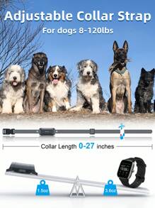 Dog Training Collar with Remote - 4000ft Waterproof Dog Shock Collars 2 Dogs for Large Medium Small Dogs Rechargeable E Collars for Dogs Training with Beep Vibration Humane Shock(1-16) Mode - Xám - Xem 7