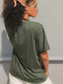 Women T-Shirts - 軍綠色 - 查看 2