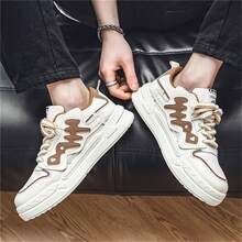 Nowość Oddychająca Trampki Dla mężczyzn , Codzienny Buty sportowe , Wygodna Buty do biegania , Koreański Wersja Klasyczny Biały obuwie - Brązowy - Zobacz 6