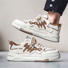 Nowość Oddychająca Trampki Dla mężczyzn , Codzienny Buty sportowe , Wygodna Buty do biegania , Koreański Wersja Klasyczny Biały obuwie - Brązowy - Zobacz 3